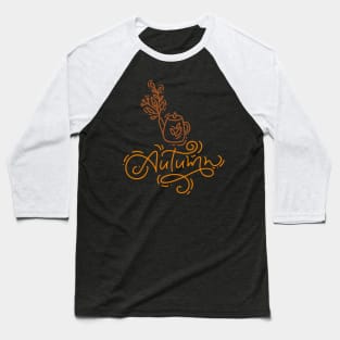 Cozy autumn line art design Baseball T-Shirt
